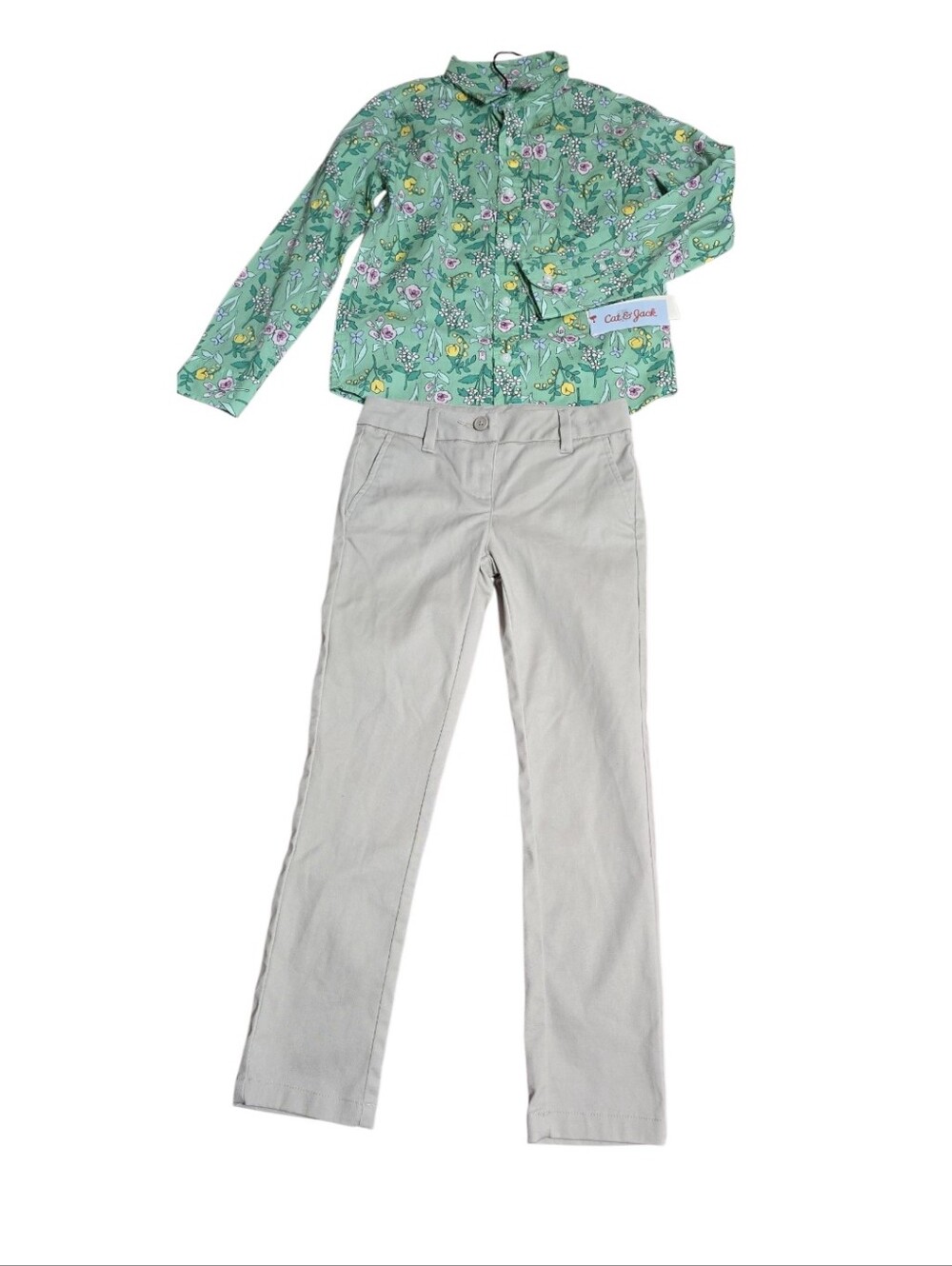Carter's Light Gray Girls Chino Pants